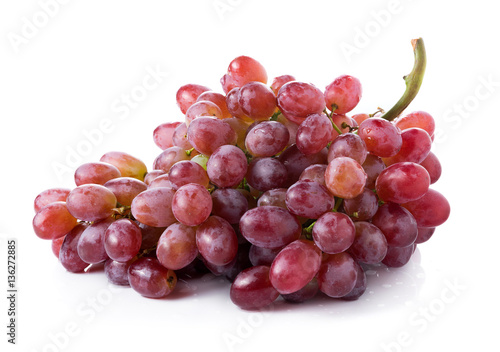 red seedless grapes isolated on white background