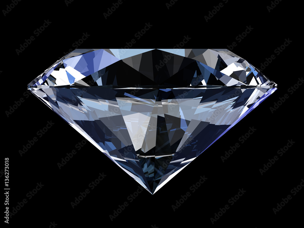 Realistic diamond isolated on black background, 3d illustration. Realistic diamond isolated on black background, 3d illustration.