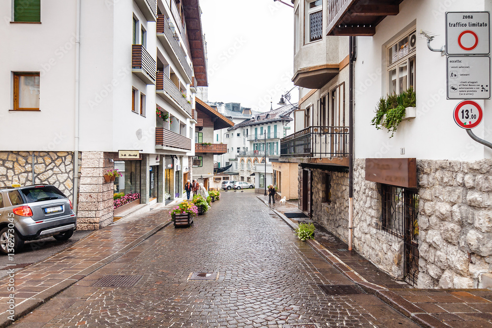 Cloudy view of Cortina d'Ampezzo, Veneto region, Italy. Cloudy view of Cortina d'Ampezzo, Veneto region, Italy.