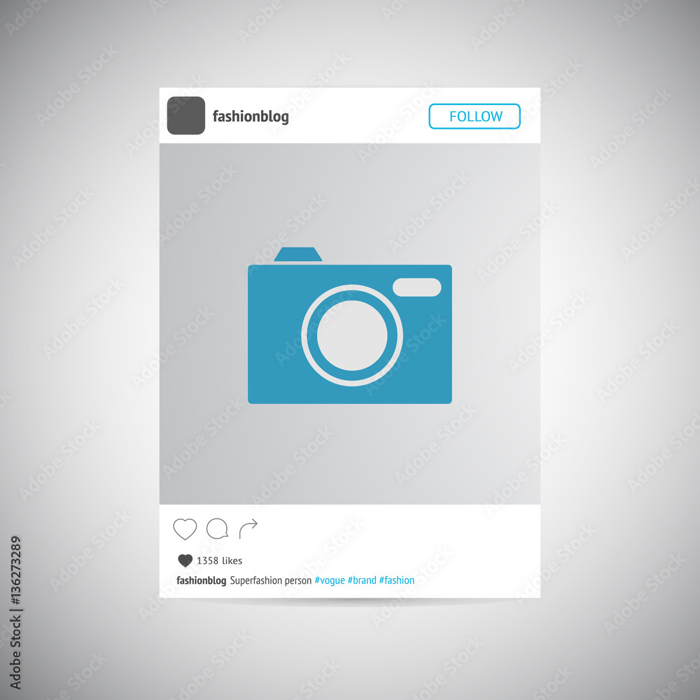 Social network photo frame vector illustration. Photo frame vect Social network photo frame vector illustration. Photo frame vect