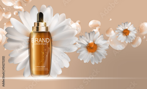 Oil Essence Hydrating Concentrate Bottle Template for Ads or Mag