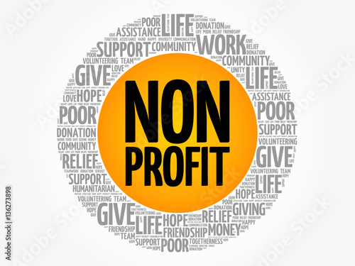 Non Profit word cloud collage, social concept background
