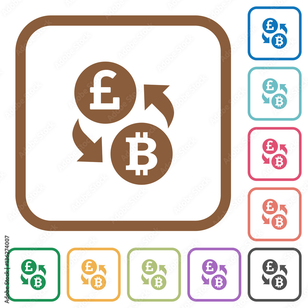 Pound Bitcoin money exchange simple icons Pound Bitcoin money exchange simple icons