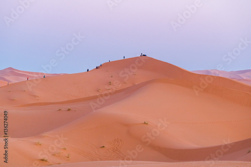 Sahara Desert , tourist Climbing 