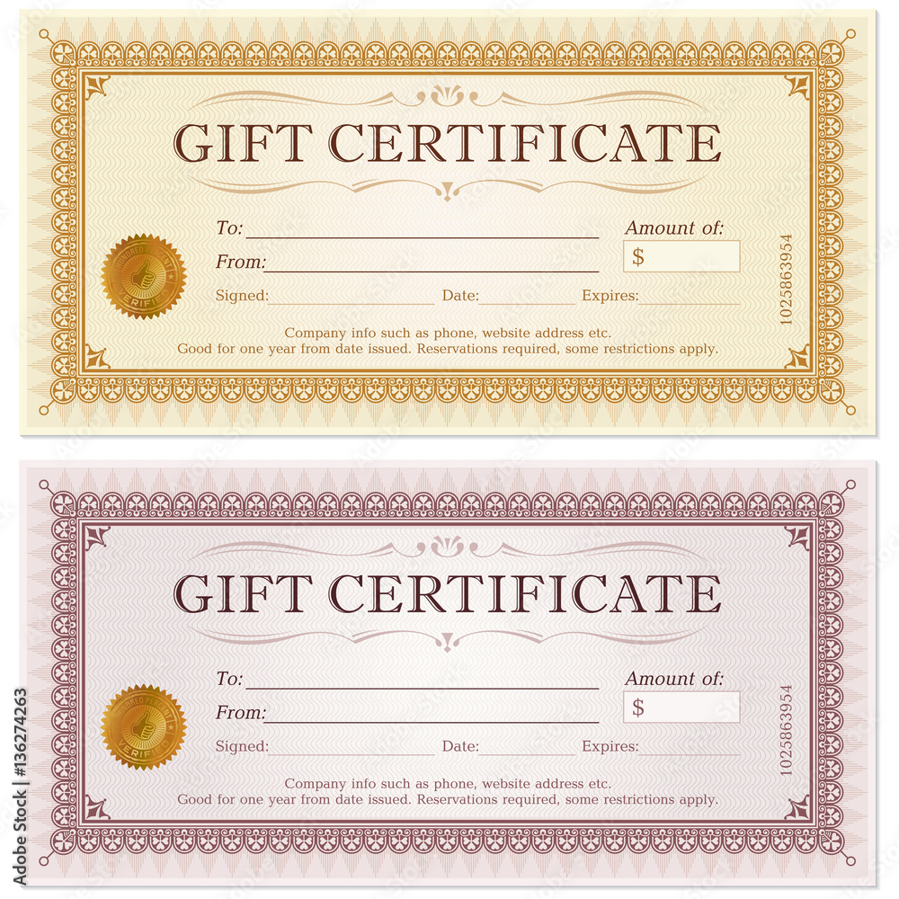 Certificate gift coupon template - obrazy, fototapety, plakaty 
