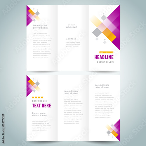 Wallpaper Mural Brochure design template vector tri-fold abstract squares Torontodigital.ca