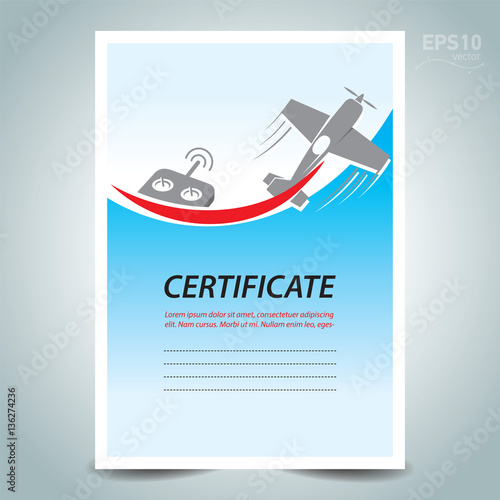 airplane rc certificate template design vector flight air fly