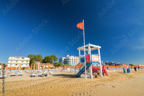 Point of rescue on the beach of Lido do Jesolo, Veneto region, Italy.
