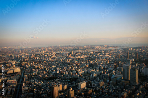 Megapolis of Tokyo panorama from Skytree by sunset, Japan © free2trip