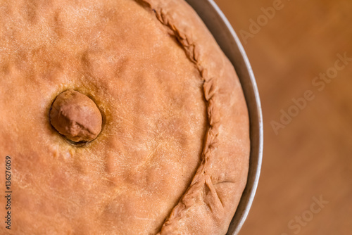 Crispy cake filled with meat and potatoes - belish photo