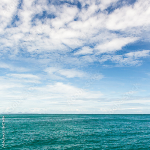blue sky with cloud over the sea background,