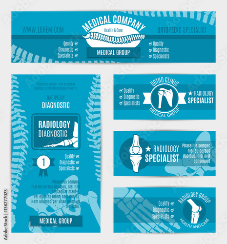 Medical company banner and card template design