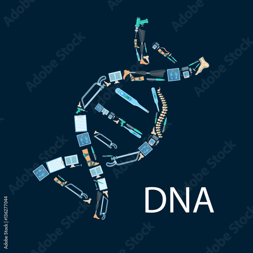 DNA vector poster of orthopedics and orthopedy