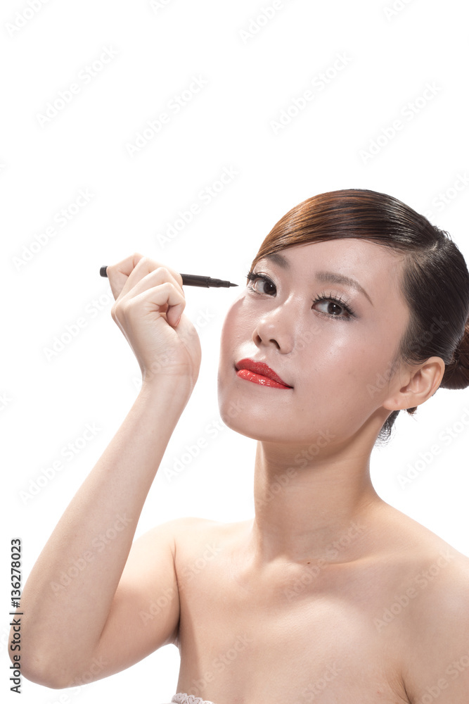 facial makeup of young asian beautiful woman