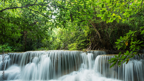 Beautiful and Breathtaking green waterfall  Huay Mea Kamin   s waterfall