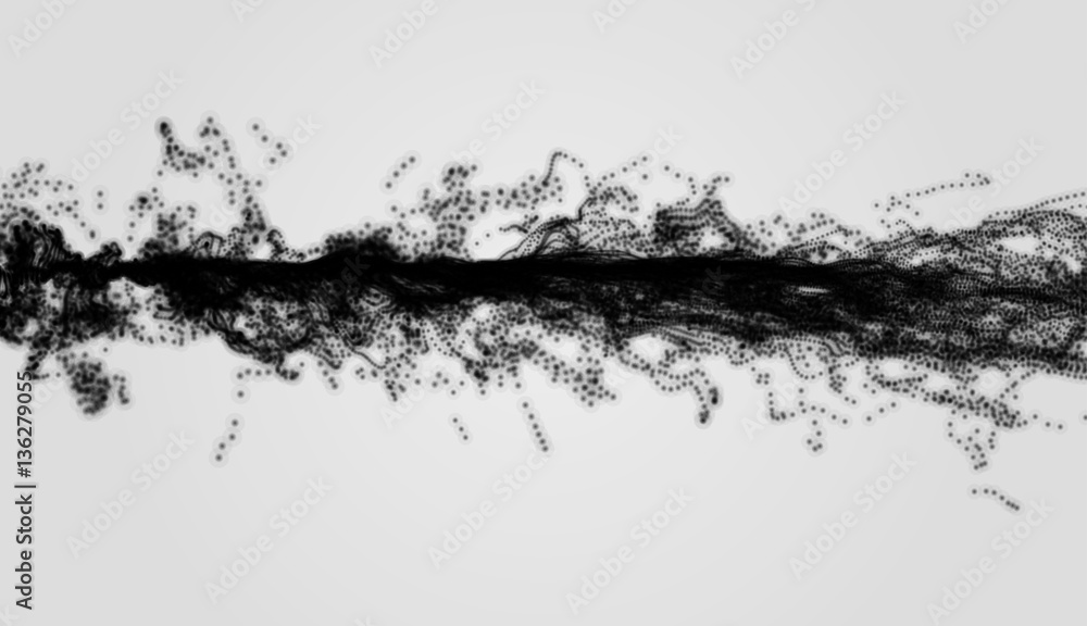 Fototapeta premium Array with Dynamic Particles. 3D Technology Style. 