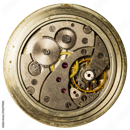 clockwork old mechanical watch, high resolution and detail 
