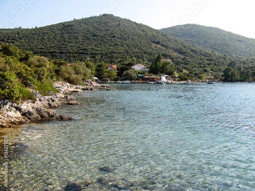 Croatian Hrvatian seaside landscape with crystal clear water