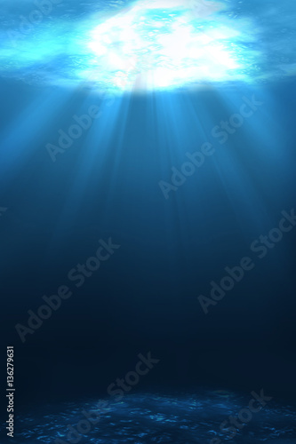 underwater with sun ray