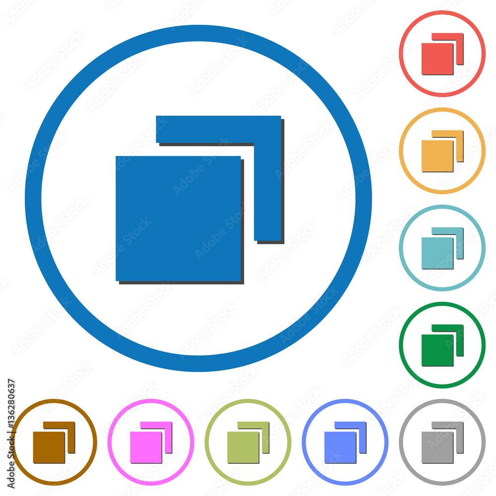 Overlapping elements icons with shadows and outlines Overlapping elements icons with shadows and outlines