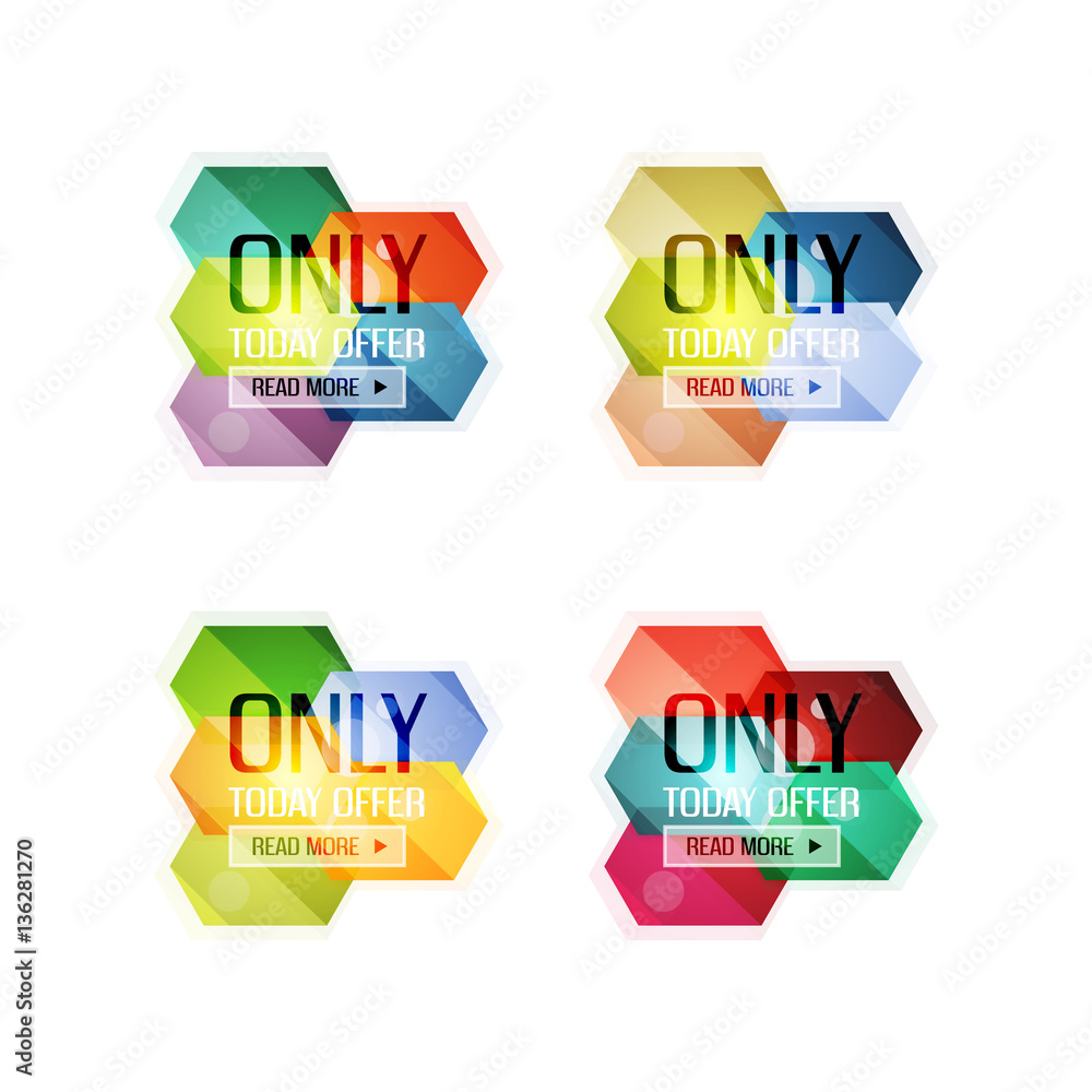 Vector abstract geometric sale labels Vector abstract geometric sale labels