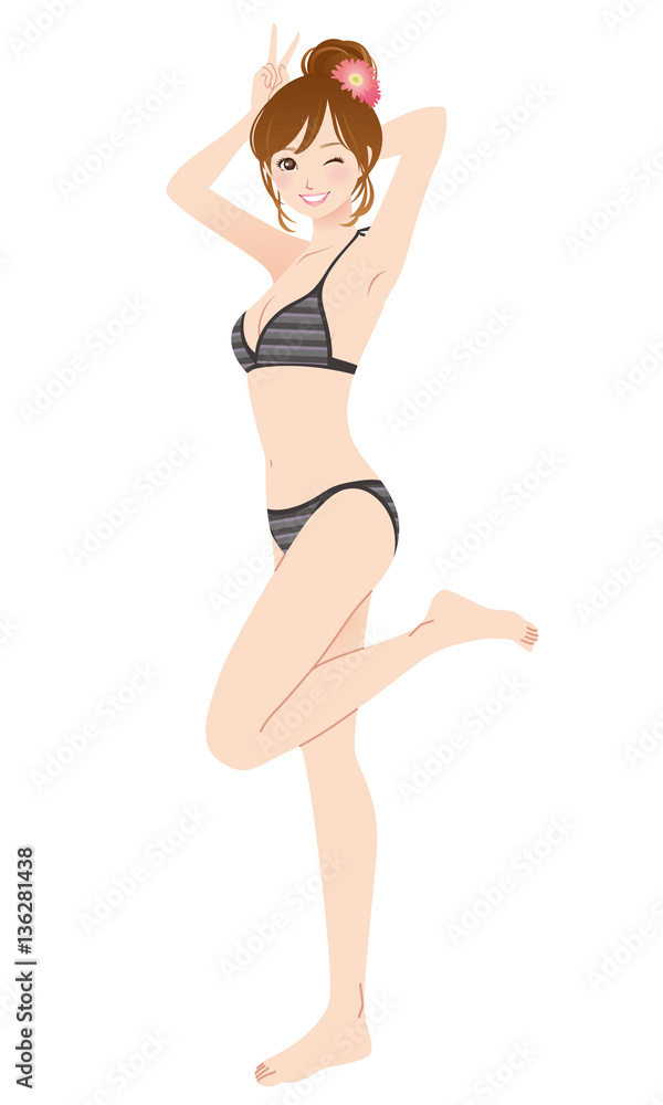 水着姿の女性　美容　エステ