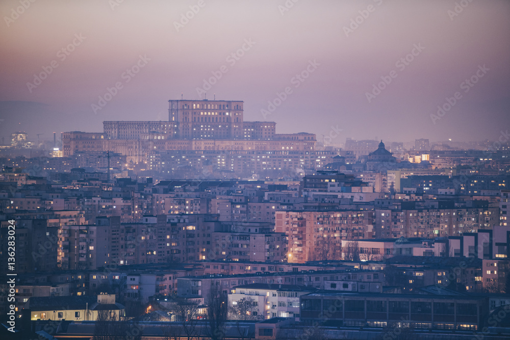 Bucharest view at dusk