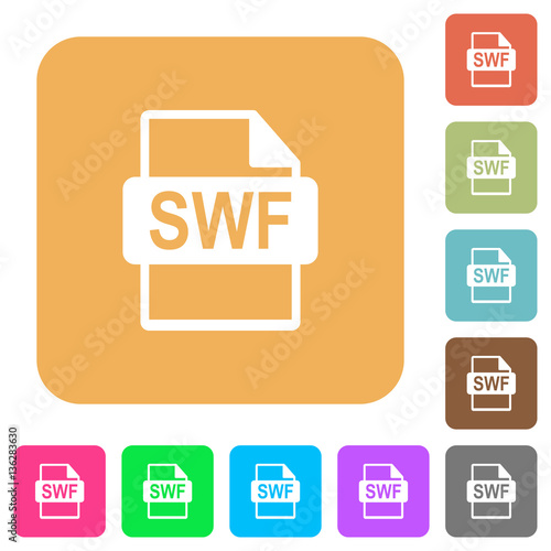 SWF file format rounded square flat icons
