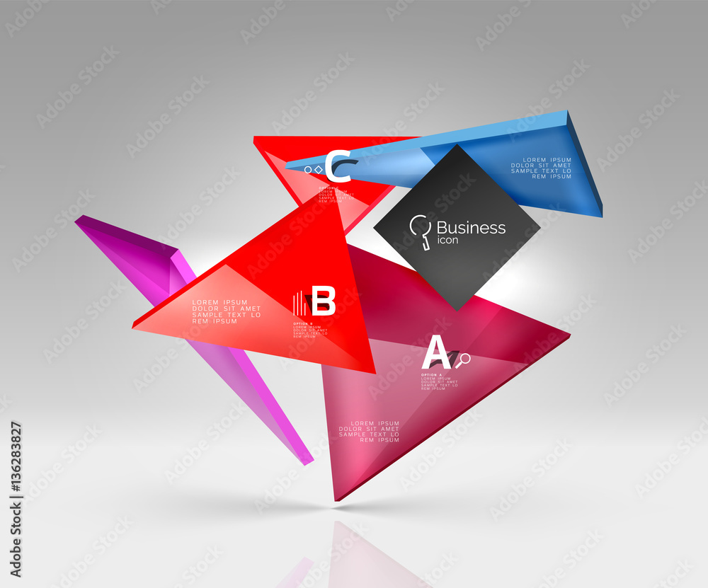 Geometric glass triangles abstract background Geometric glass triangles abstract background