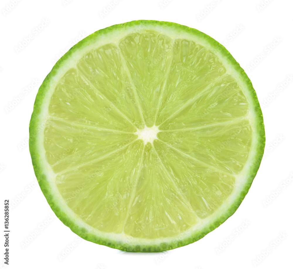 Half of the fruit of lime isolated on white background