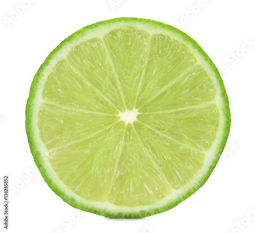 Half of the fruit of lime isolated on white background