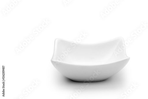 Canvas Print Empty ceramic dish on a white background