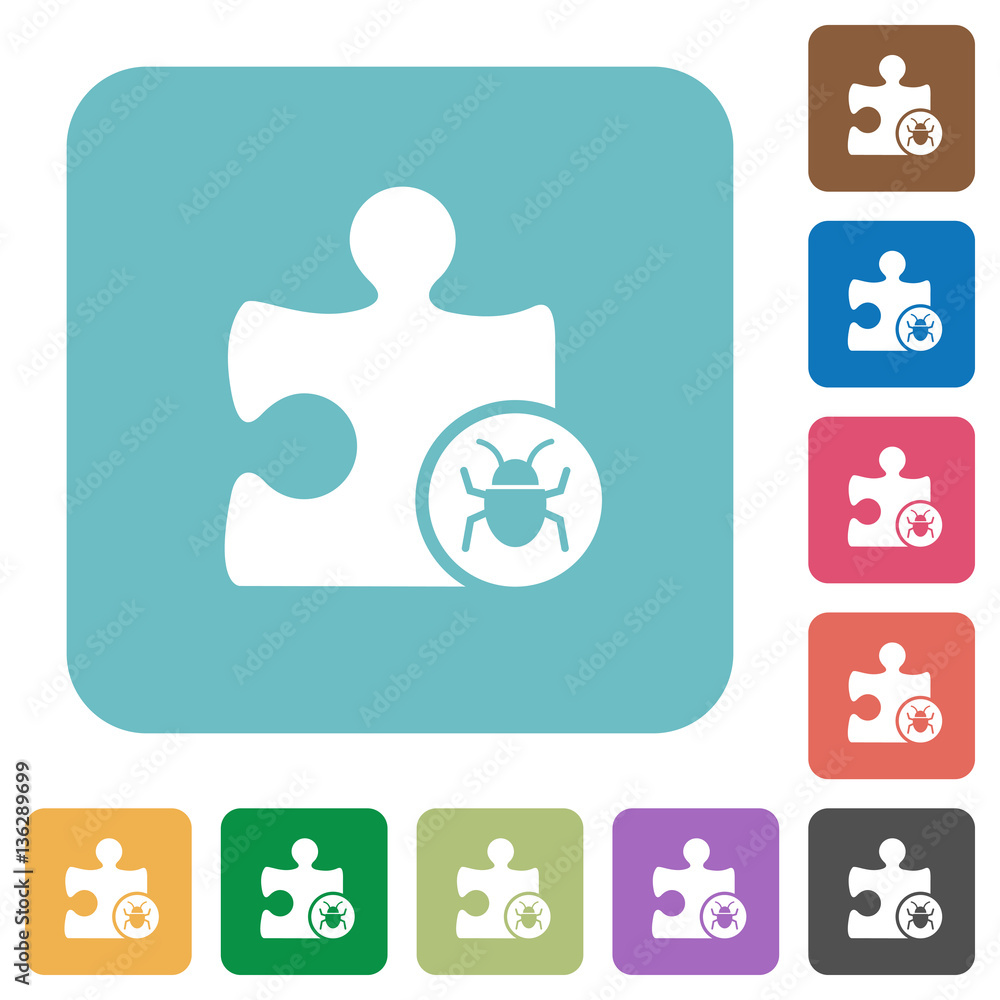 Plugin bug rounded square flat icons Plugin bug rounded square flat icons