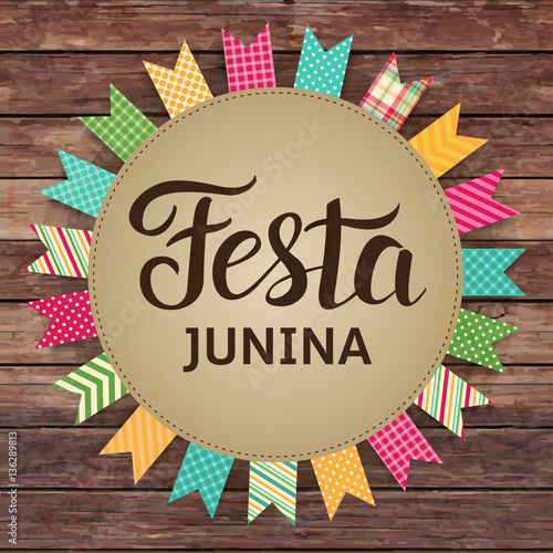 Festa Junina illustration - traditional Brazil June festival party. Vector illustration. Latin American holiday. 
