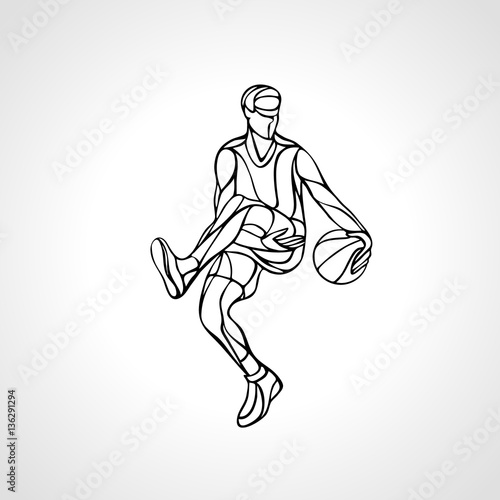 Basketball player abstract silhouette