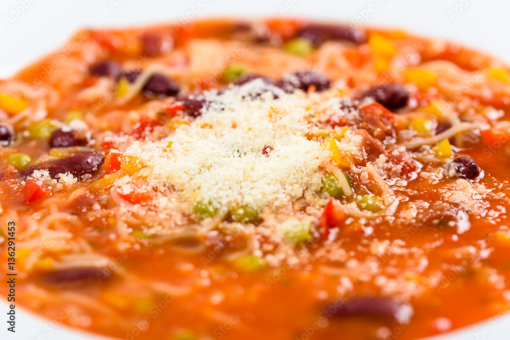 Minestrone Soup With Parmesan Cheese Minestrone Soup With Parmesan Cheese