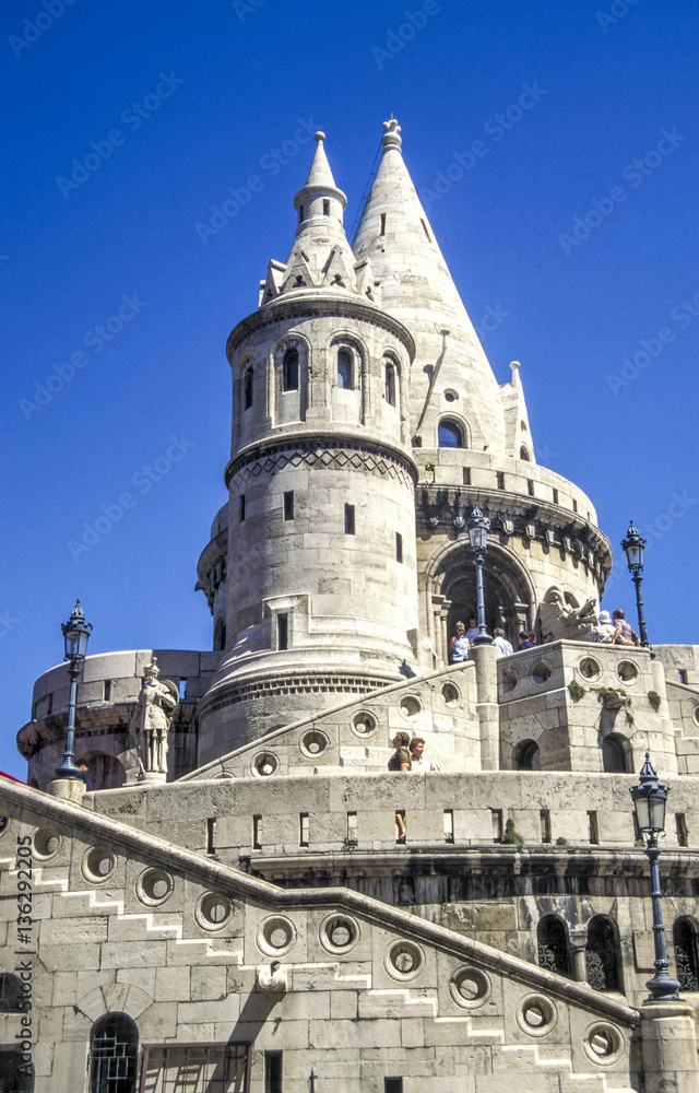 Fishermen s tower, Hungary, Budapest, city view Fishermen s tower, Hungary, Budapest, city view