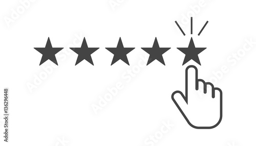 Customer reviews, rating, user feedback concept vector icon. Flat illustration on white background.