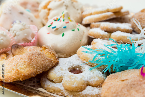 Tray of traditional sardinian pastries photo