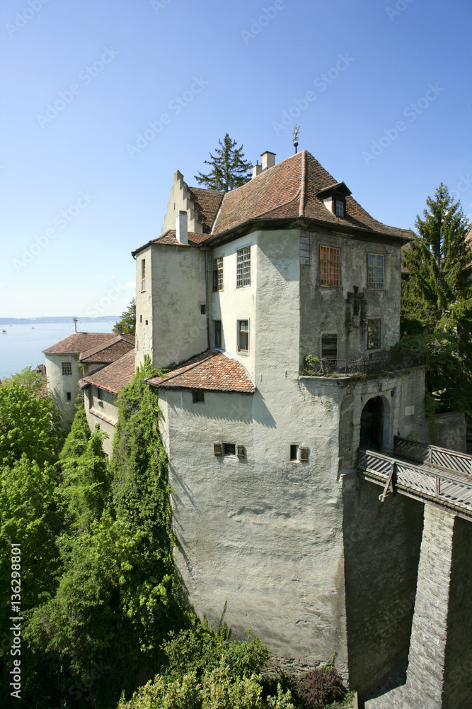 Die Burg, altes Schloss in Meersburg, Baden-Wuerttemberg, Deutschland, Europa Die Burg, altes Schloss in Meersburg, Baden-Wuerttemberg, Deutschland, Europa