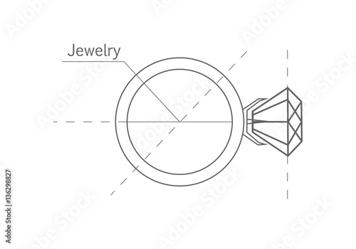 Ring with Diamond, Graphic Scheme.