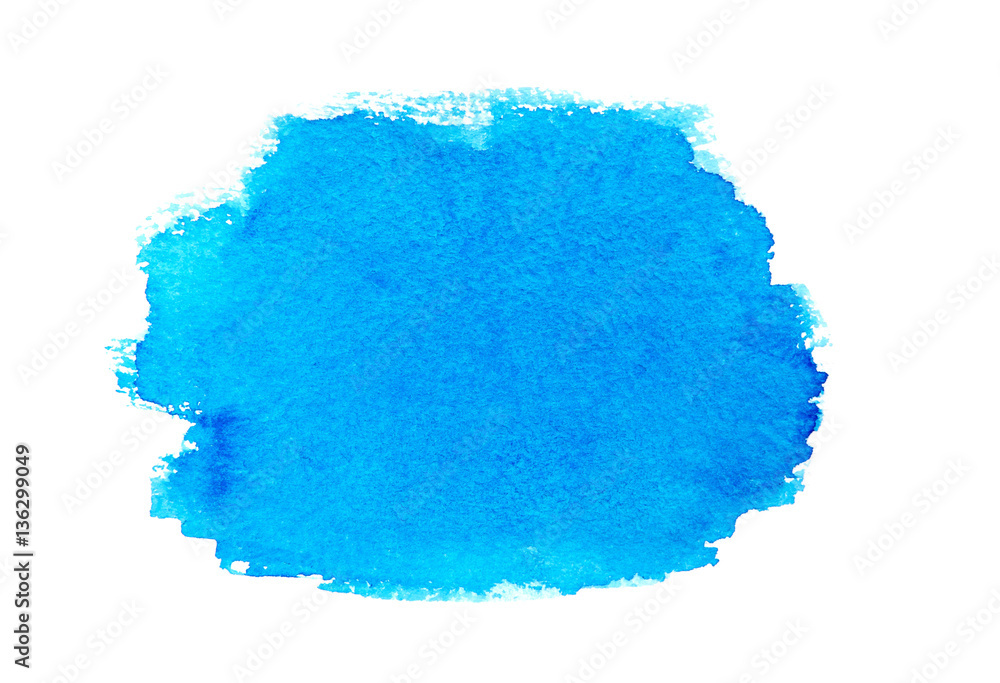 Blue of color strokes on white background with clipping path