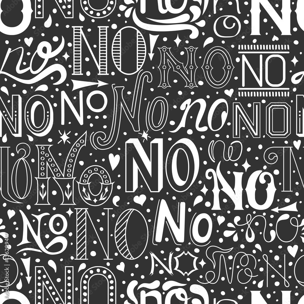 Seamless pattern with hand drawn NO letters, calligraphic text. Vector background Seamless pattern with hand drawn NO letters, calligraphic text. Vector background
