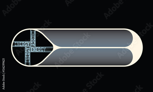 Vector double buttons for your text and the words energy