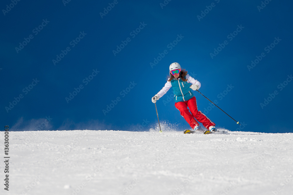 Woman Girl   Female On the Ski