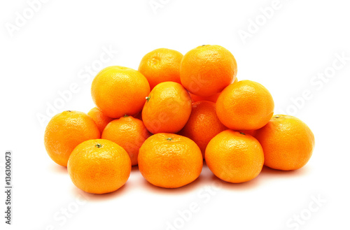 tangerine or mandarin fruit isolated on white background