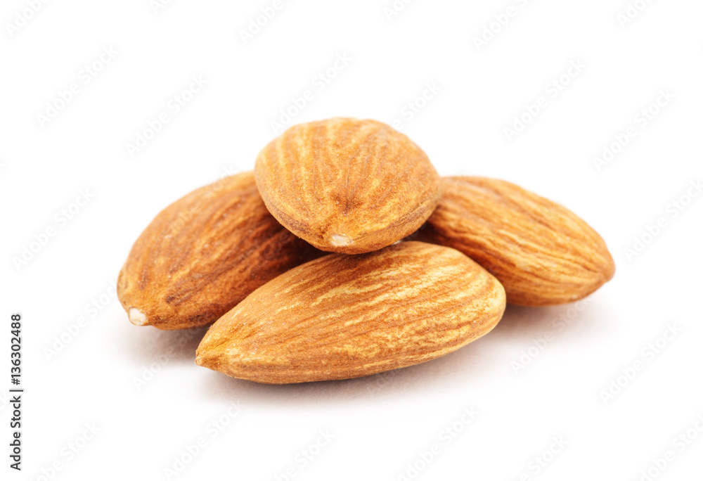 group of almonds isolated on white group of almonds isolated on white
