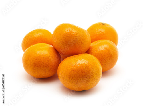 ripe juicy tangerine on a white background