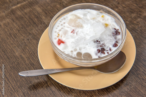 Canvastavla Thailand dessert known as bubur cha cha, bobochacha, or momochac