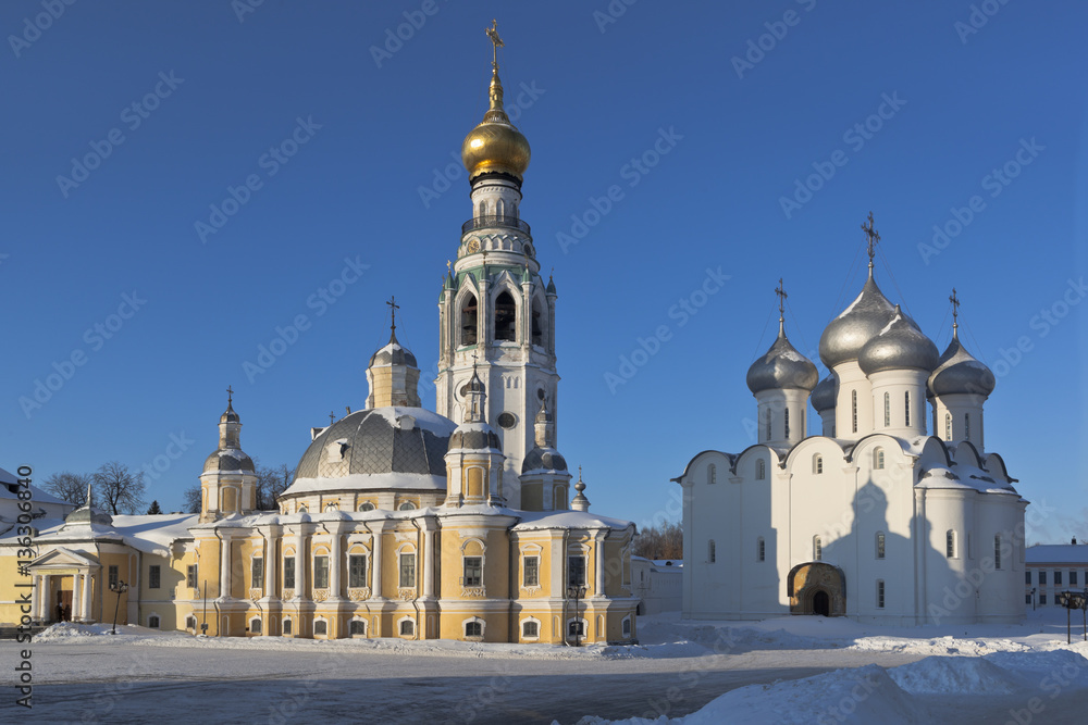 Resurrection Church and St. Sophia Cathedral in the city of Vologda, Russia